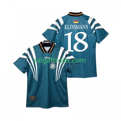 Tyskland KLINSMANN 18 Fodboldtrøjer Retro Udebanesæt 1996 Kort ærmer Tyskland KLINSMANN 18 Fodboldtrøjer Retro Udebanesæt 1996 Kort ærmer
